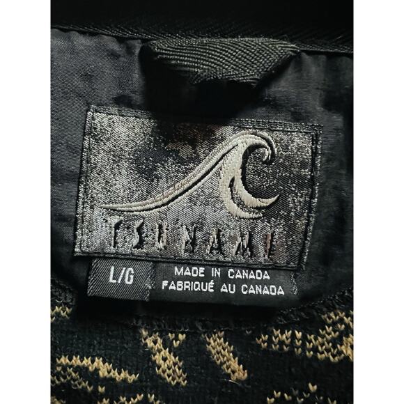 Vintage Tsunami Women's Fleece Vest With Horse Pattern Size L Large in Black/Tan - Picture 6 of 6